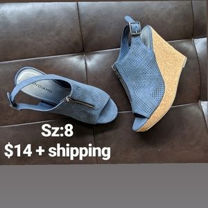 Blue and cork wedges